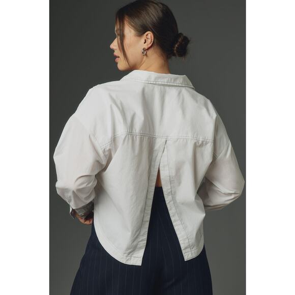 Anthropologie Back-Slit Button-down Shirt - New 1X - Picture 4 of 5